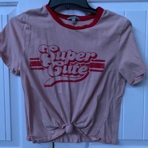 pink and red crop top.